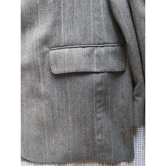 Hect's Cricketeer Mens 3 Button 2 pc Suit Gray Light Striped Pants & Jacket 46R - Picture 6 of 16
